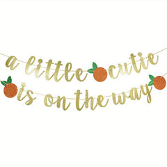Bright Orange Birthday Banner for Little Cutie