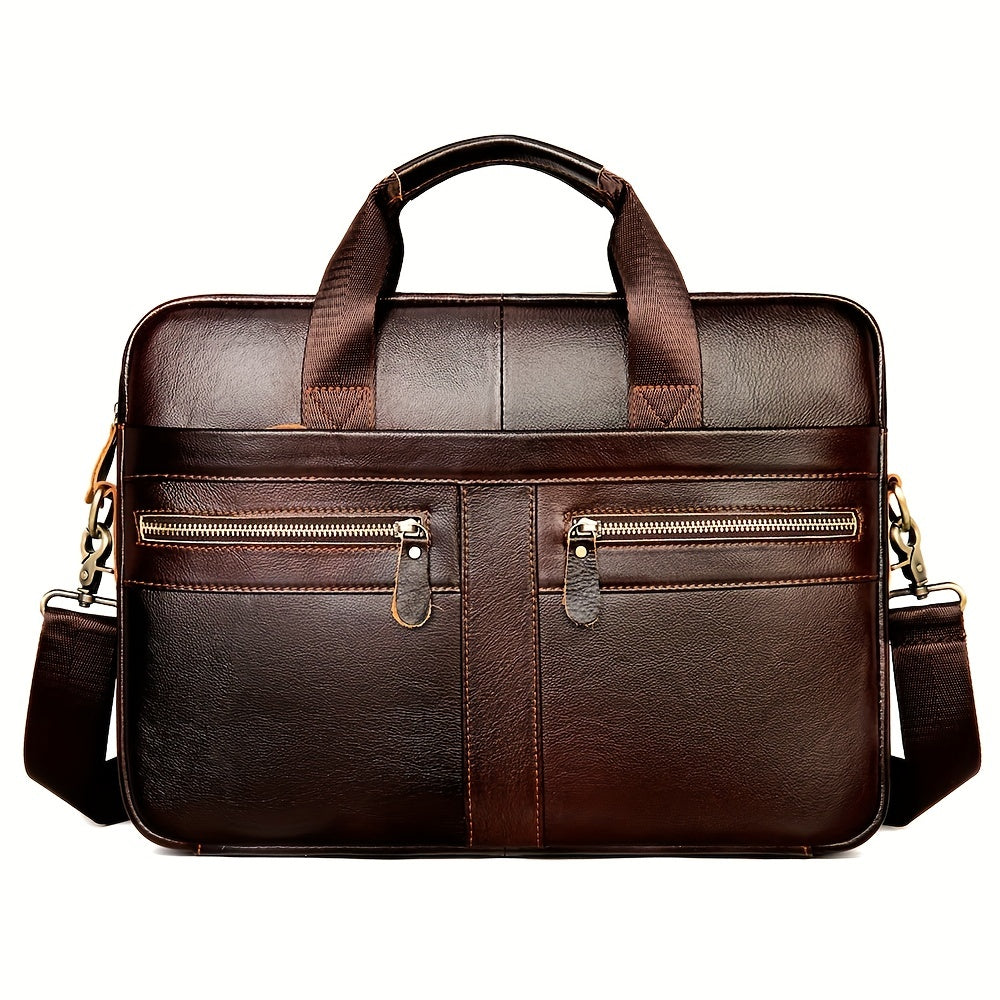 Genuine Leather Business Laptop Briefcase 37.85 cm Messenger Bag