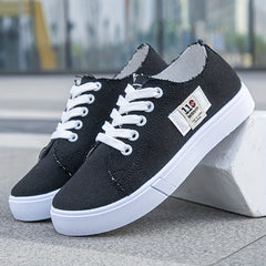 Women's Low Top Canvas Shoes Casual Lace Up Lightweight Sneakers