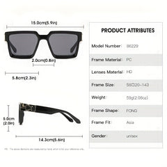Men's Square Frame Sunglasses for Street Photography