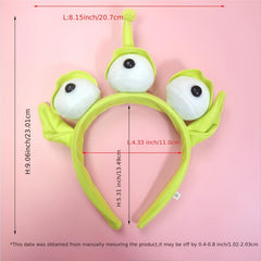 Three Eyed Alien Monster Headband Plush Headwear