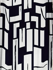 Plus Size Casual Geometric Print Maxi Dress with Belt