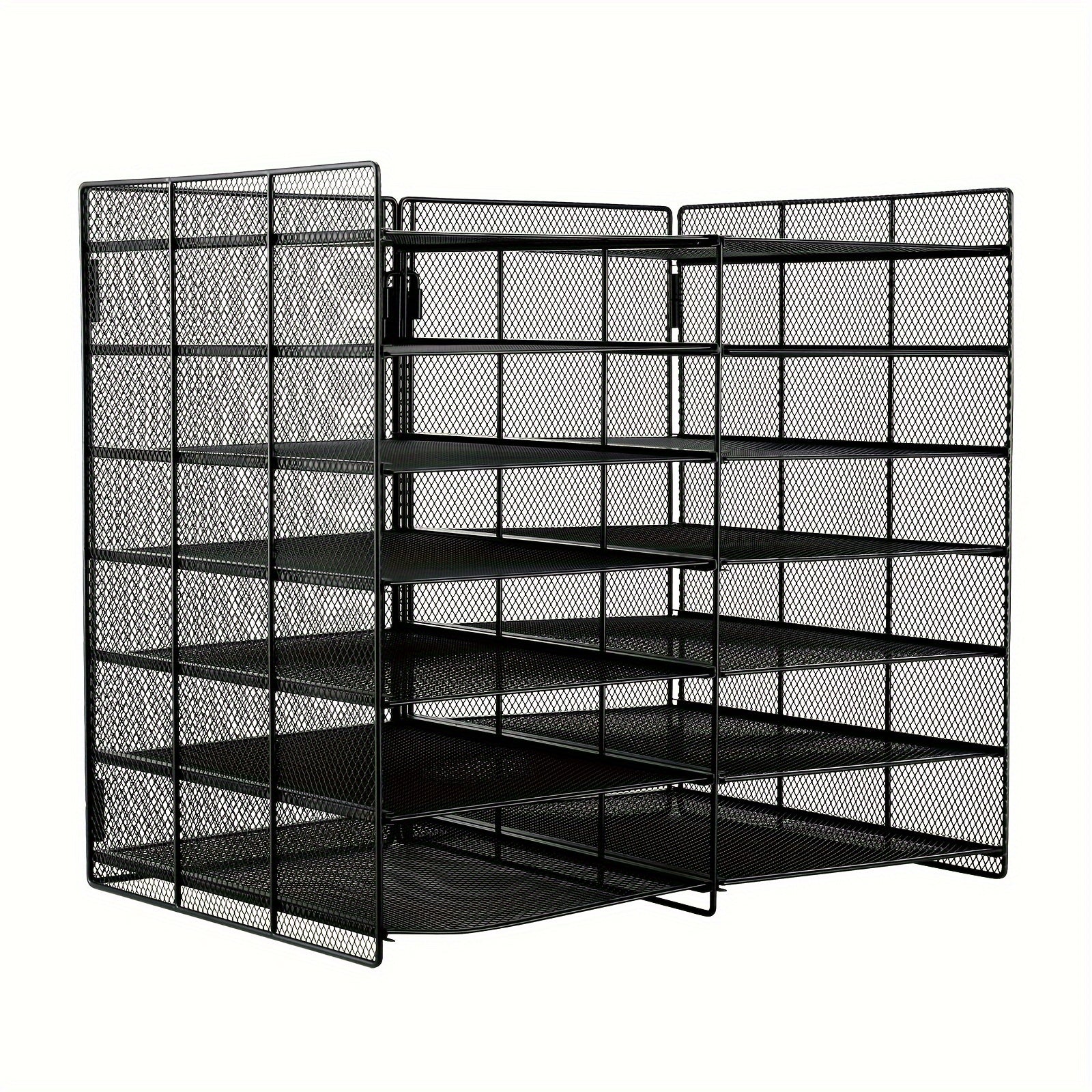 Bilateral Grid Desktop Document Organizer 12 Tray Paper Sorter Home & Office