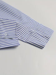 Stripe Print Button Up Long Sleeve Blouse