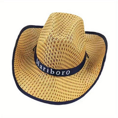 Comfortable Cowboy Hats Knitting Paper Mens Straw Hat Western Sunshade