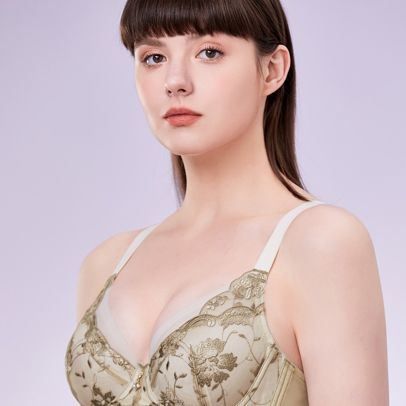 Floral Lace Underwire Push Up Bra for Women