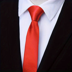 Men's Solid Necktie Pre-tied Wedding Party Necktie