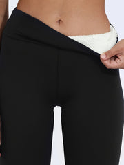 Plush Thermal Pants Comfy Slim Elastic Tights for Winter