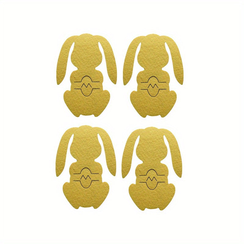 4PCS Easter Bunny Cutlery Bag Tableware Holders Knives Forks Pouch Decor