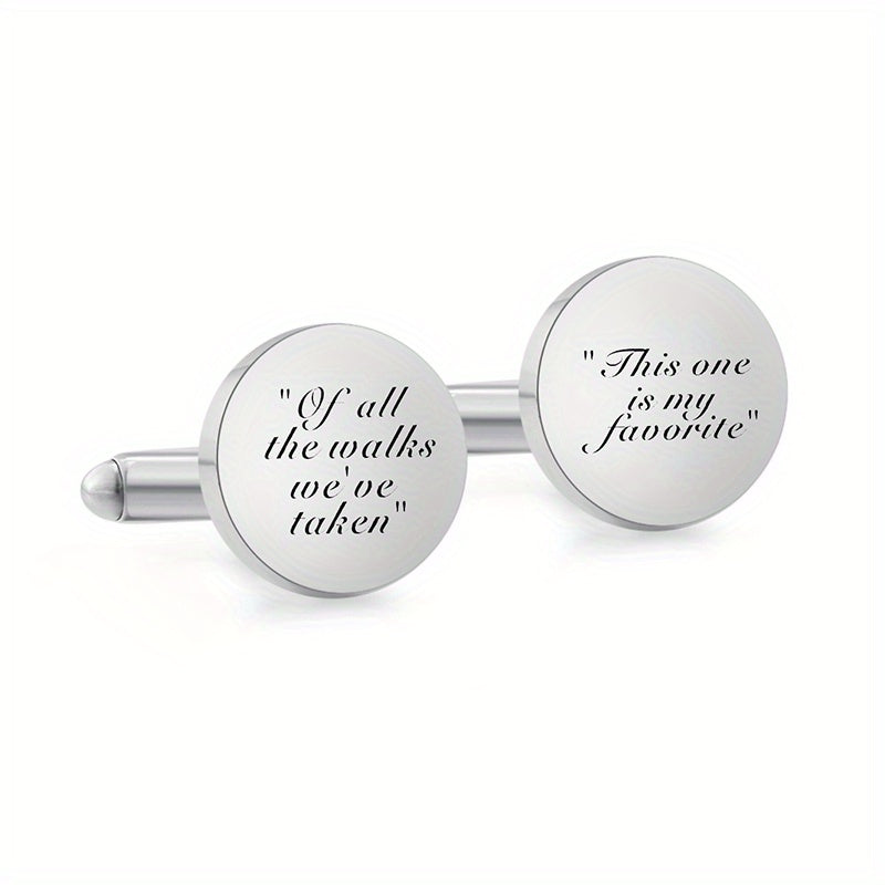 Stainless Steel I LOVE YOU & Man Cufflinks Stylish Men's Accessory