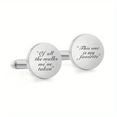 Stainless Steel I LOVE YOU & Man Cufflinks Stylish Men's Accessory
