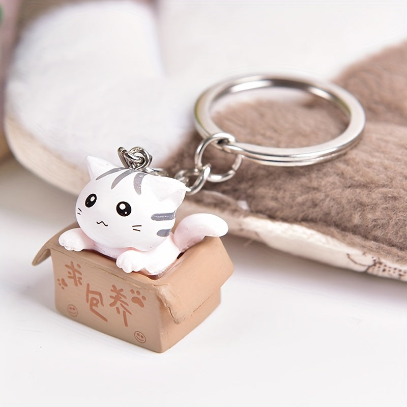 Cute Cartoon Cat Key Ring Chain Pendant for Bag Car Keychain