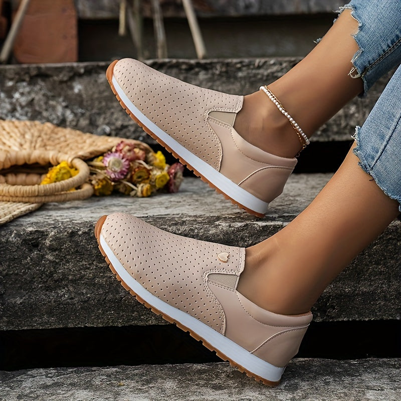 Women's Heart Decor Slip On Soft Sole Casual Sports Shoes