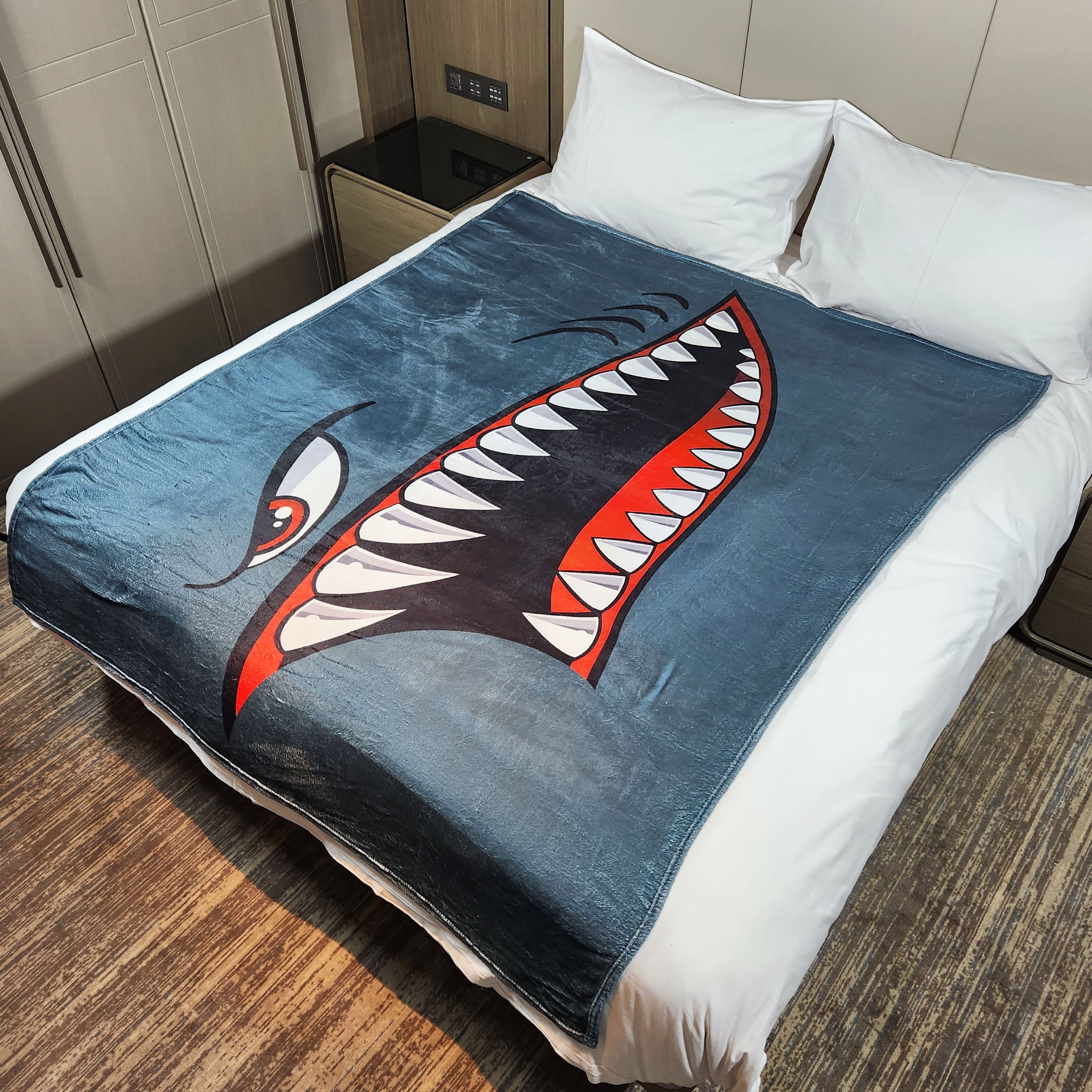 Shark Print Blanket Warm Flannel Casual Blanket