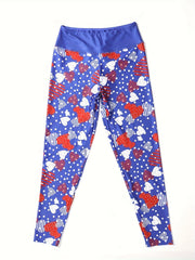 Star & Heart Print Yoga Leggings High Waist Athletic Sports Tight Pants