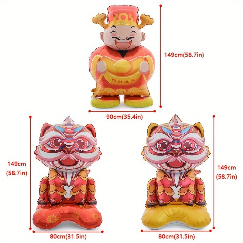 1pc Spring Decoration Balloon Wealth God Lion Aluminum Film Balloon