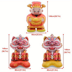 1pc Spring Decoration Balloon Wealth God Lion Aluminum Film Balloon