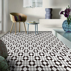 9pcs Gray Geometric Floor Tile Sticker Waterproof Vinyl Matte Floor Sticker