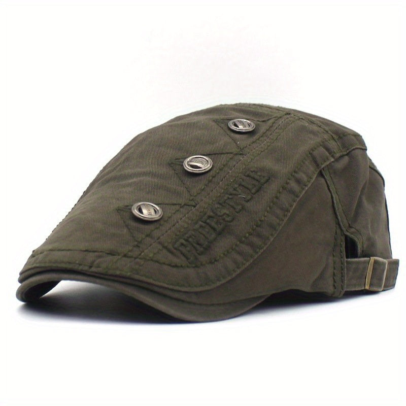 Adjustable Summer Casual Mens Peaked Cap with Letter Embroidery