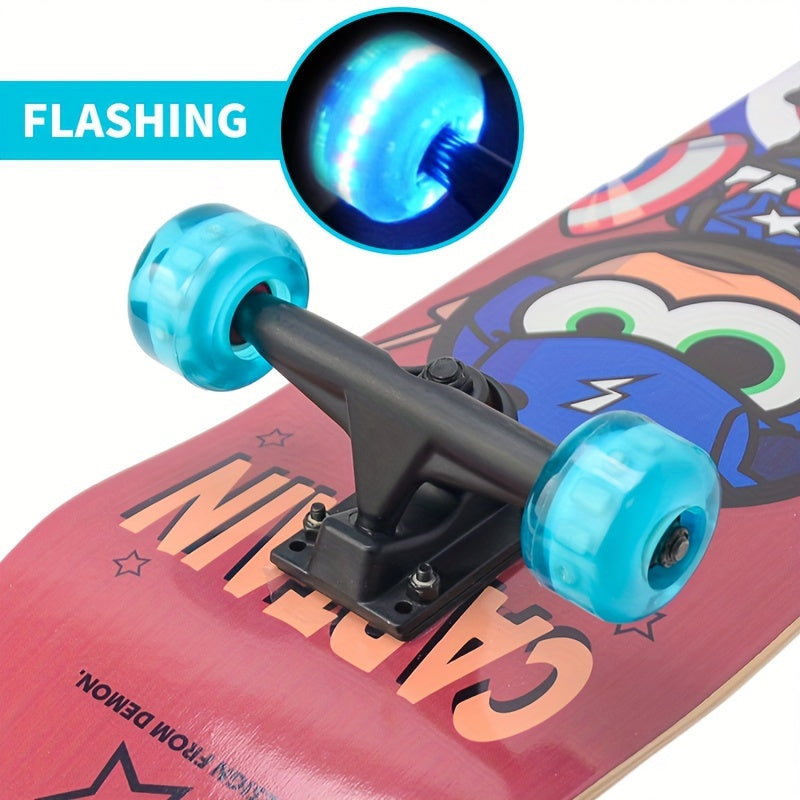 4pcs Flashing Skateboard Wheels 54mm with Tools - Fish Board & Pro Skateboard