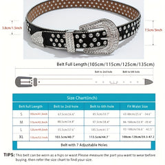 Y2K Rhinestone Belt Hip Hop Beaded Chain PU Belt For Women Men