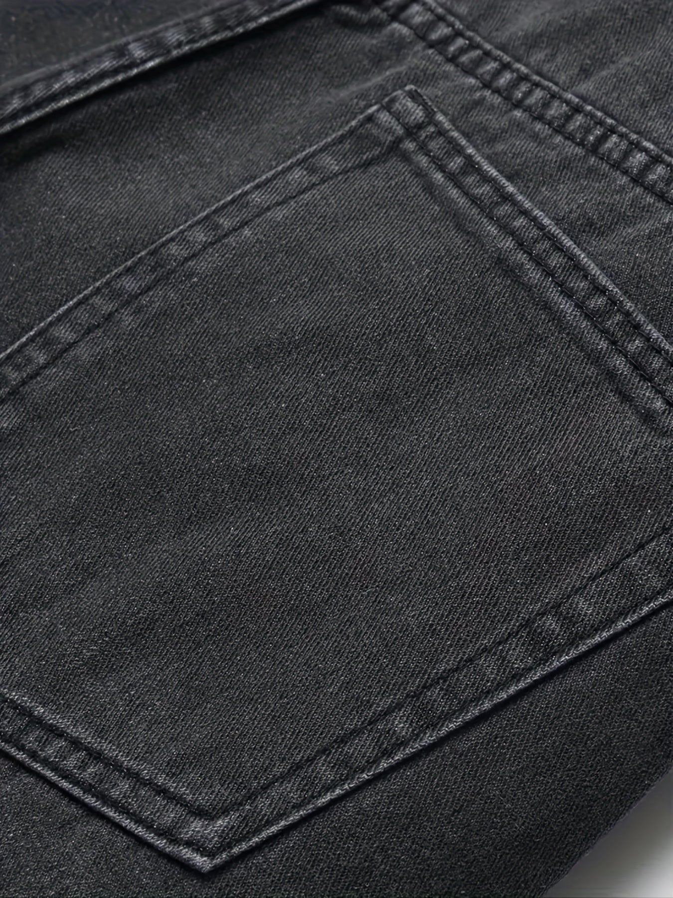 Slim Fit Ripped Jeans Mens Casual Street Style Solid Distressed Denim Pants