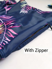 Leaves Print Quick drying Drawstring Men's Swim Trunks