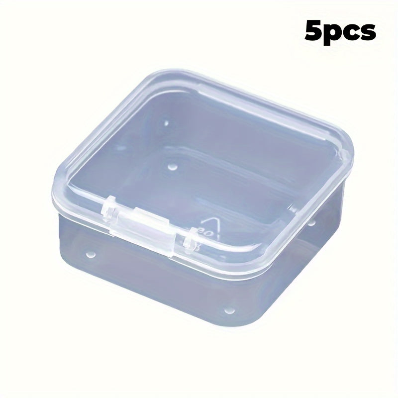 5Pcs Clear Square Boxes for Jewelry Storage