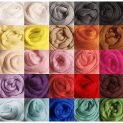 36pcs Wool Roving Needle Felting Hand Spinning Yarn Supplies DIY Craft 3g Pack