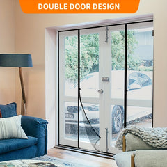 Magnetic Screen Door Thicker Fiberglass Mesh Self Sealing Double Door Net