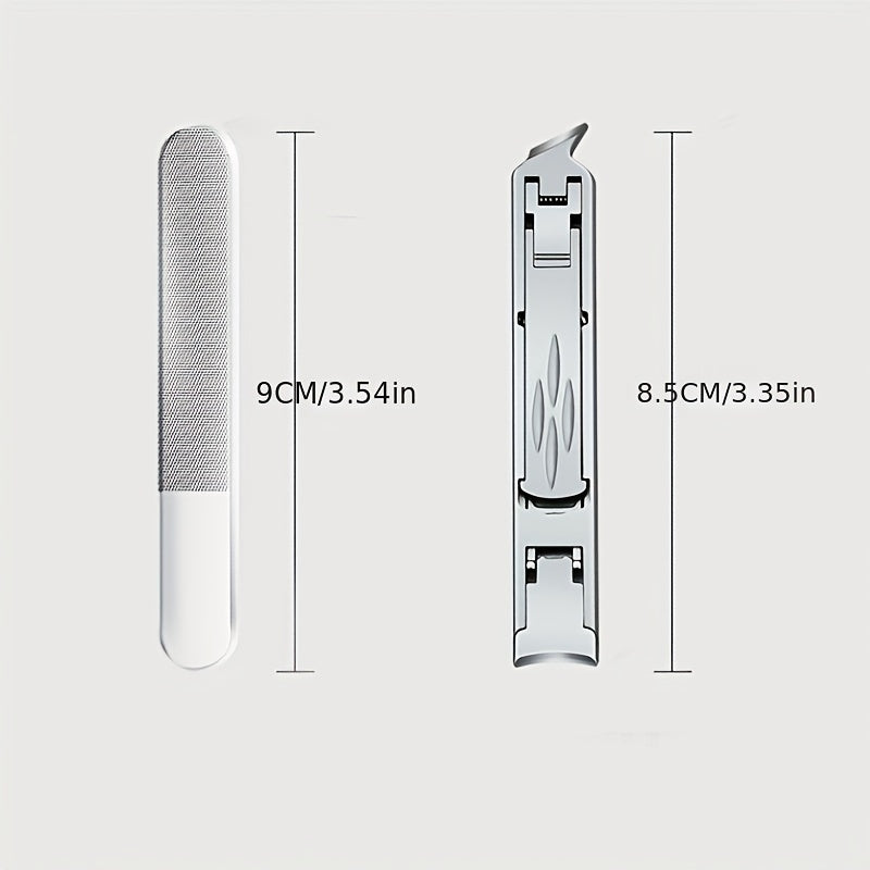 2pcs Nail Clipper Double Heads Large Opening Folding Manicure Set