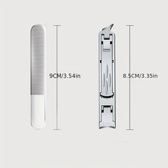 2pcs Nail Clipper Double Heads Large Opening Folding Manicure Set