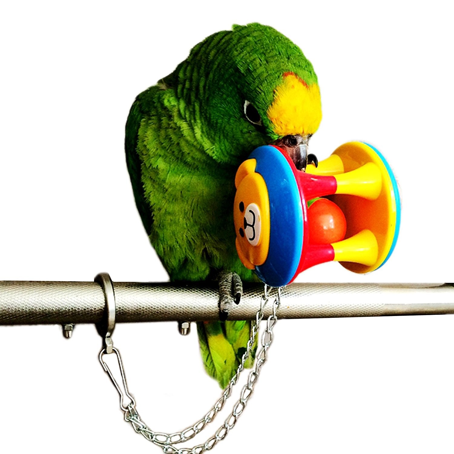 Colorful Chewing Treat Toy for Medium to Large Parrots Parrot Ball with Bell