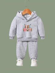 Cat Paw Pattern Long Sleeve Hooded Sweatshirt Girls Comfy Hoodies Pullover