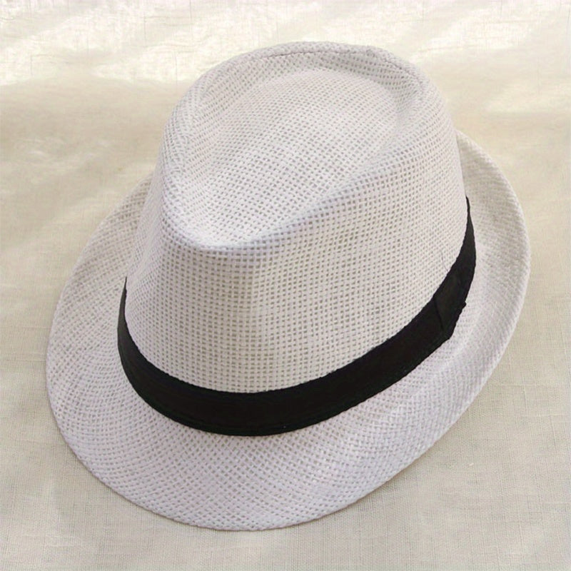 Cuffed Straw Hat Outdoor Sunshade Casual Top Hat