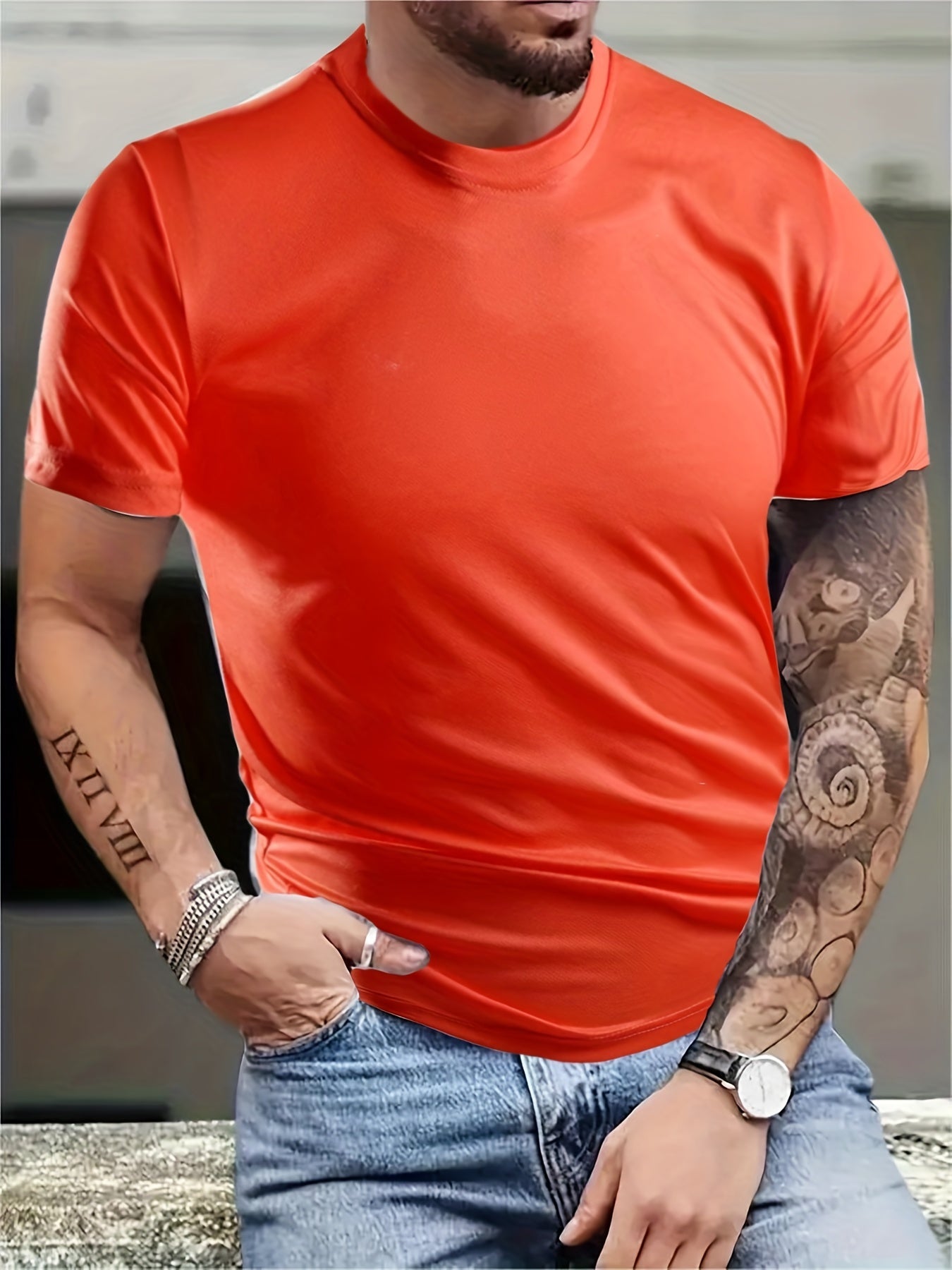 Men's Moisture Wicking Workout T Shirt for Gym Running