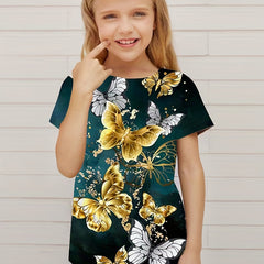 Butterfly Dreams 3D Printed Girls' Active Tee
