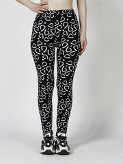 Heart Print Skinny Leggings Every Stretchy Leggings Women's Clothing