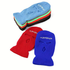 Warm Knitted Cycling Hat Three Hole Design