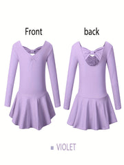 Girls Long Sleeve Ballet Leotard for Spring Fall