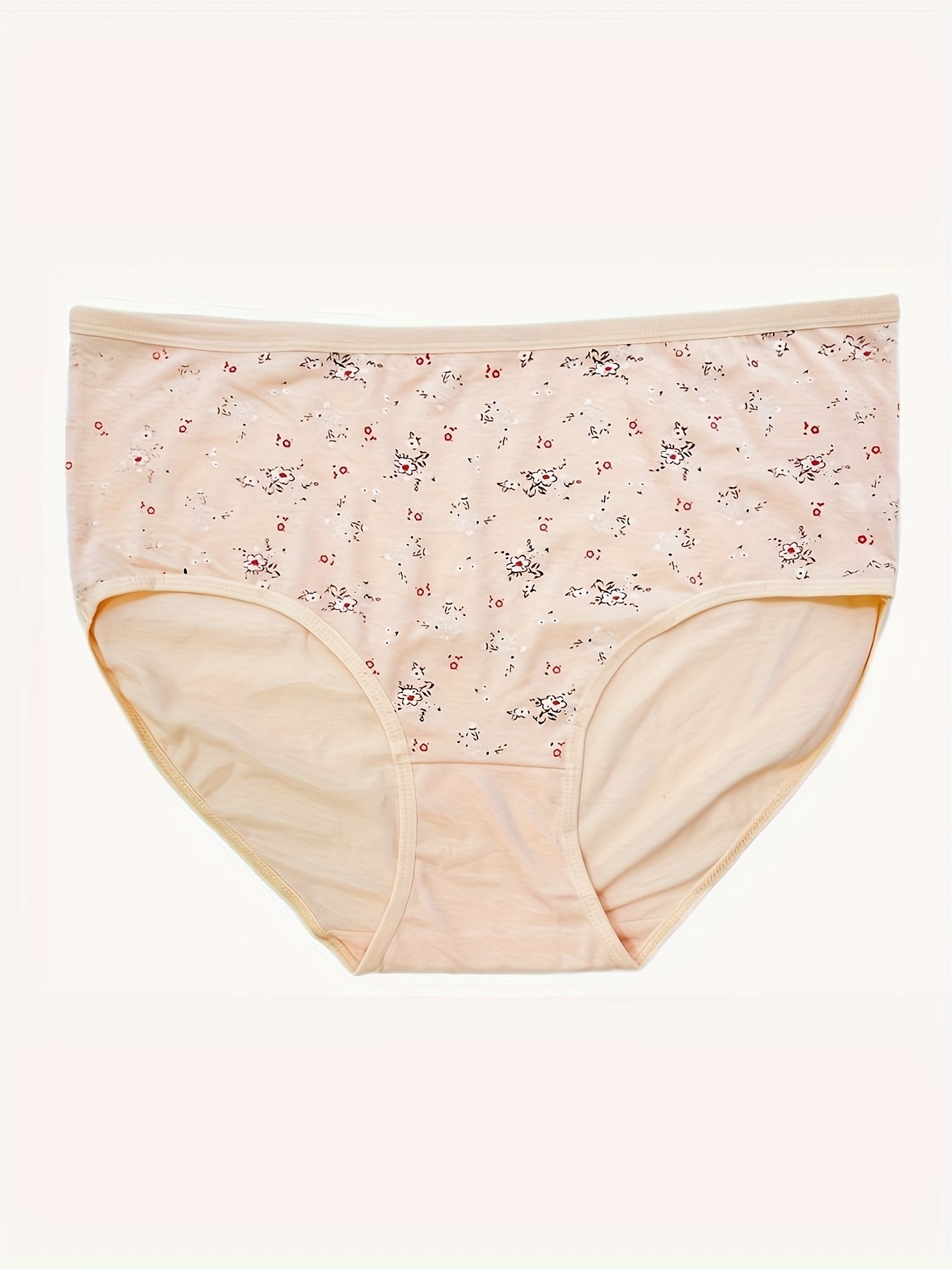 3 Pack Women's Plus Size Ditsy Floral Print High Stretch Briefs