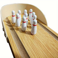 Mini Wooden Desktop Bowling Game for Family Gathering