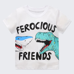 FEROCIOUS FRIENDS Boy's T-shirt - Short Sleeve Crew Neck Top