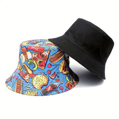 Print Bucket Hat Hip Hop Sun Protection Hat For Men And Women