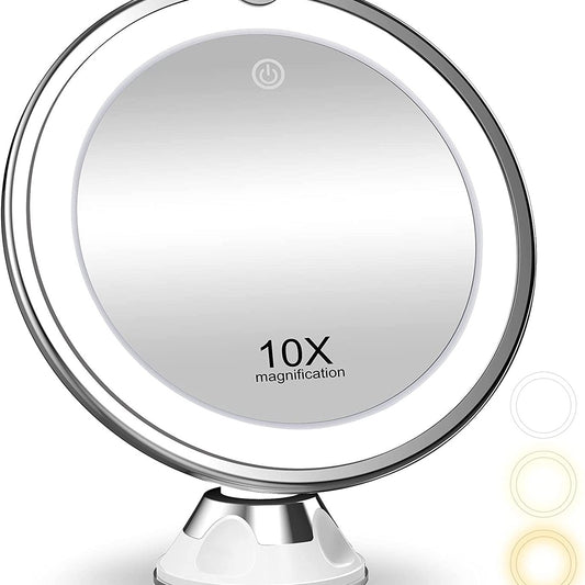 10x LED Makeup Mirror Touch Screen Portable Flexible Magnifying Vanity