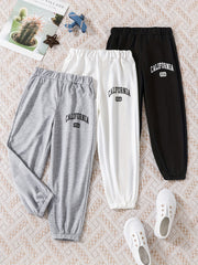 3pcs CALIFORNIA Boys Active Sweatpants Quick Drying Jogger Sports Pants
