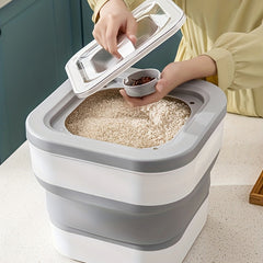 1pc Folding Rice Bucket Large Capacity Cereal Storage Container