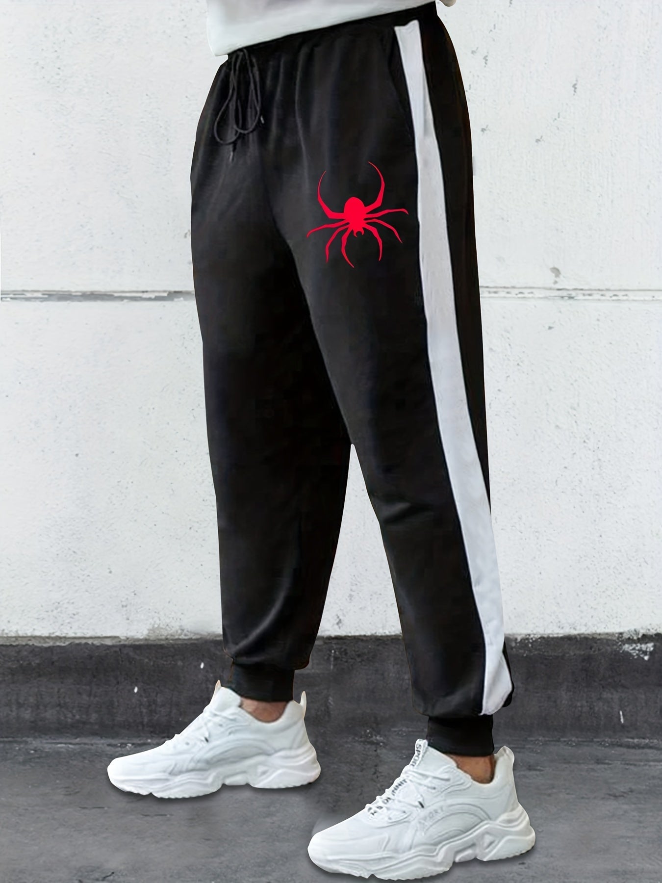 Men's Spider Graphic Print Street Style Pants for Halloween