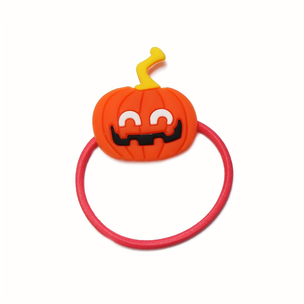 6pcs Halloween Hair Ring Hair Accessories PVC Bat Skull Ghost Witch