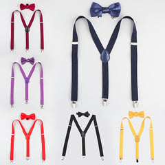 Tuxedo Bow Tie And Suspender Set for Men